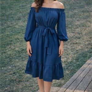 Collective Concepts Navy Off-Shoulder Dress
